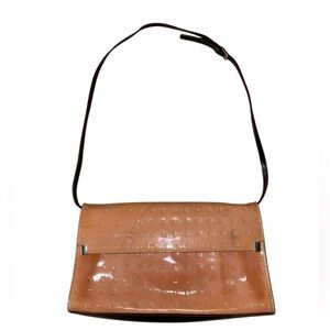 Made in Italy Arcadia Patent Leather Neutral Sand Beige Crossbody Purse